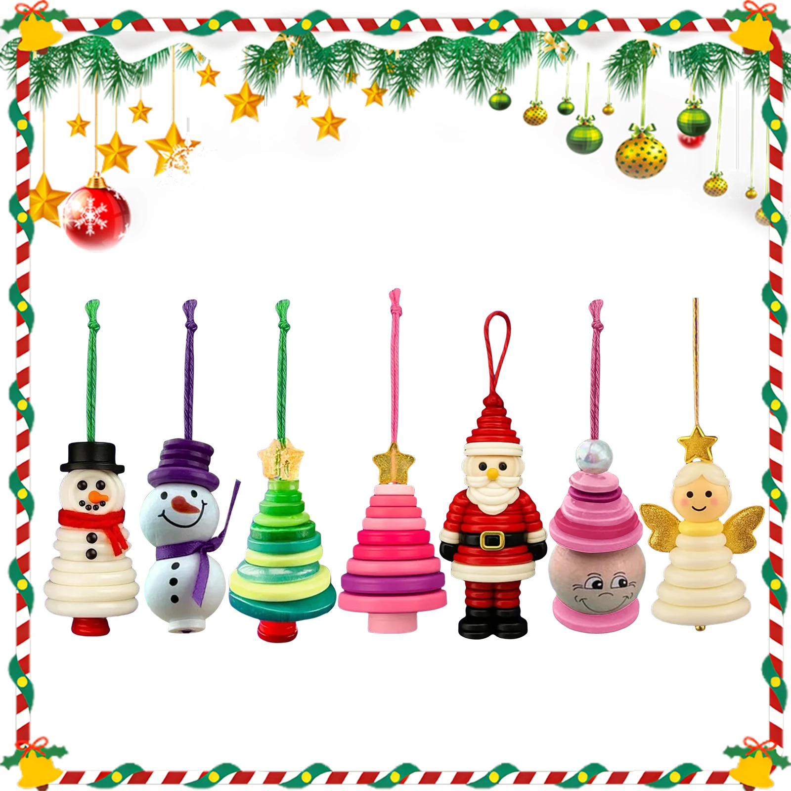 Fun Christmas Button Making Set Multi-Purpose Small Xmas Hanging Ornament Home Window Ornaments for Holiday Stocking Filler