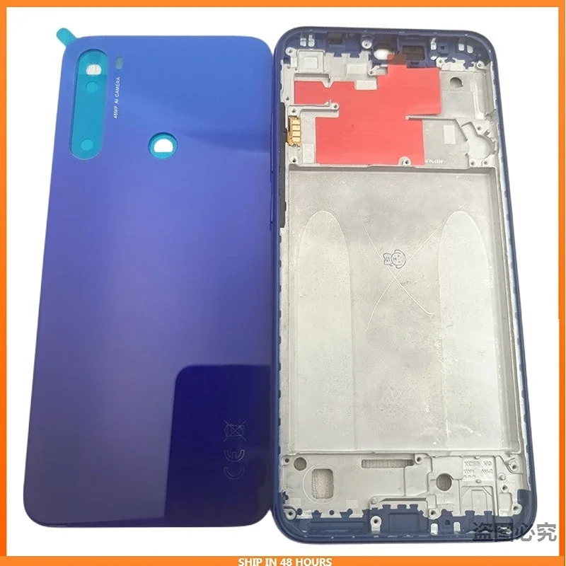 

Full Housing Case For Xiaomi Redmi Note 8T Middle Frame+Glass Battery Cover door Replacement Parts