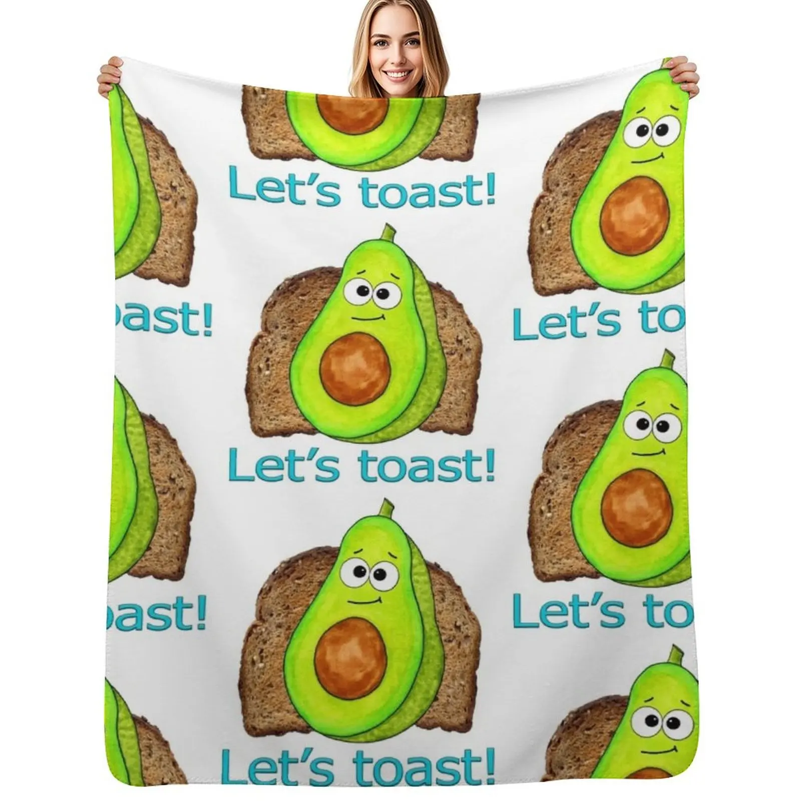 

Avocado Toast Let's Toast Throw Blanket Thins Soft Big Extra Large Throw Bed linens Blankets
