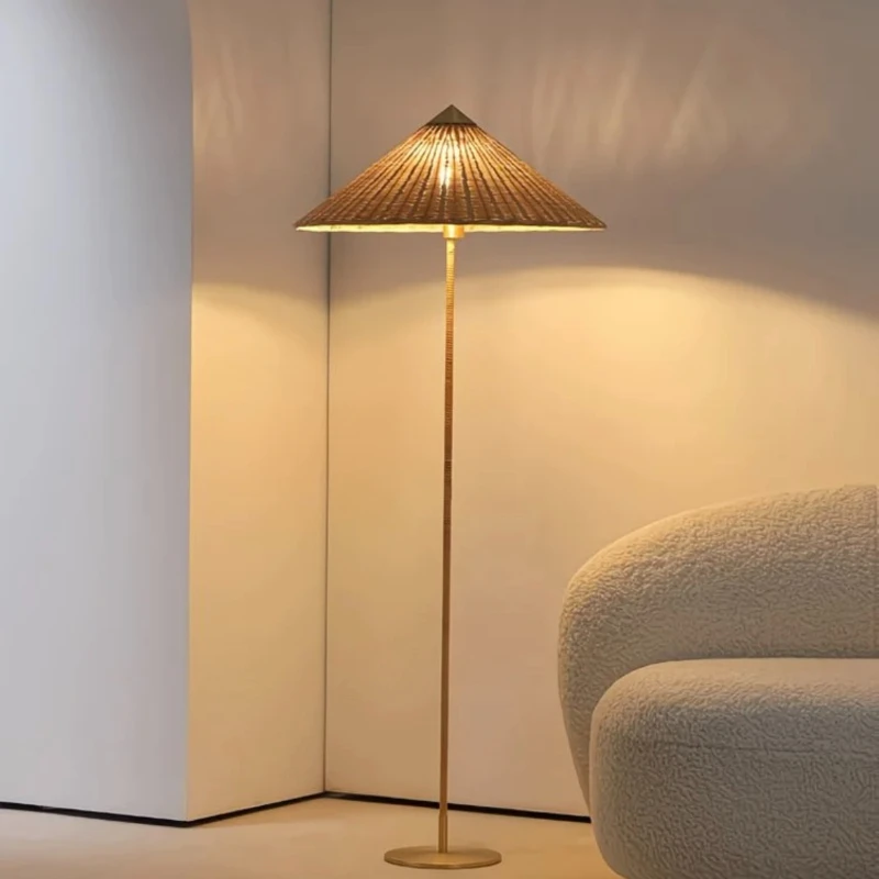 Lampe sur pied en bambou de style vintage, utilisée pour le salon, la chambre à coucher, le loft, la lampe de chevet, la décoration de la maison, l'éclairage