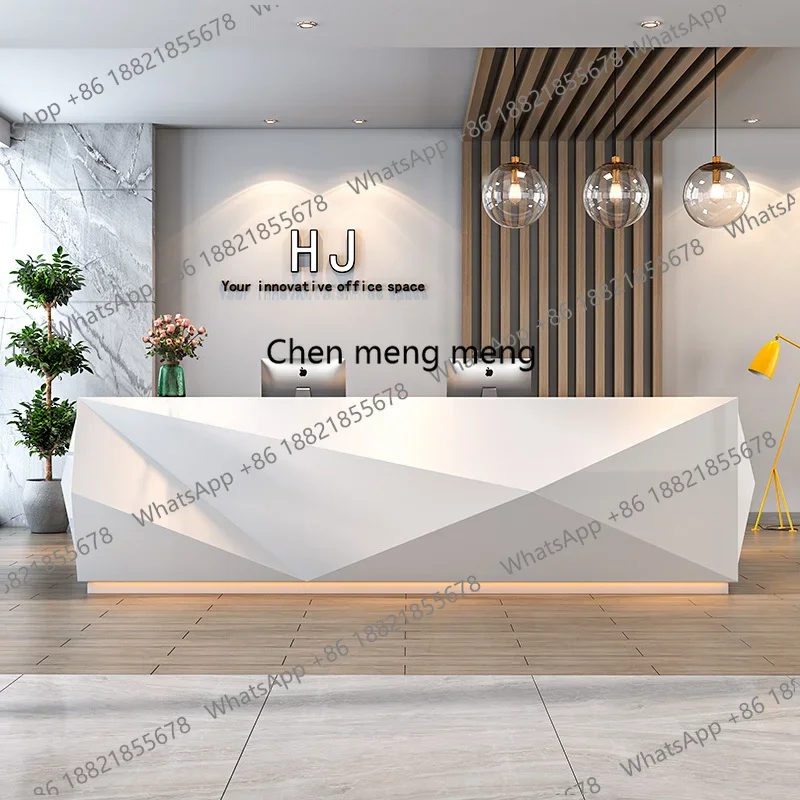 

E136 White Paint Simple Reception Desks Modern Company Welcome Consultation Reception Desks Beauty Salon Bar Empfangs Theke Fur