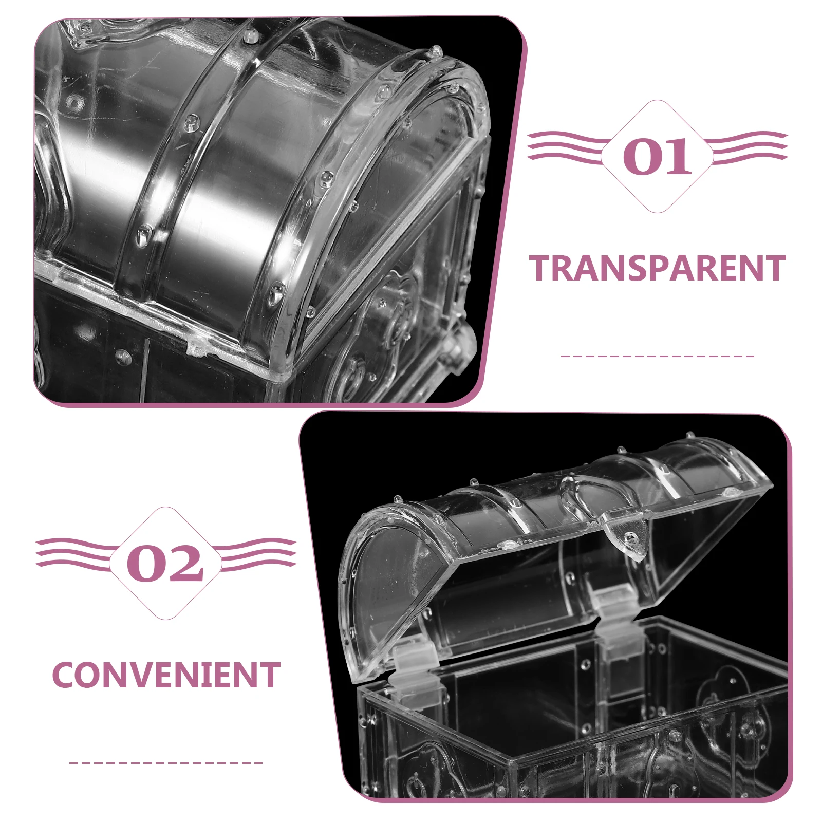 

12pcs Boxes Transparent Containers Wedding Party Party Sweets Box Favors Treats Treasure Chest Gifts Supplies
