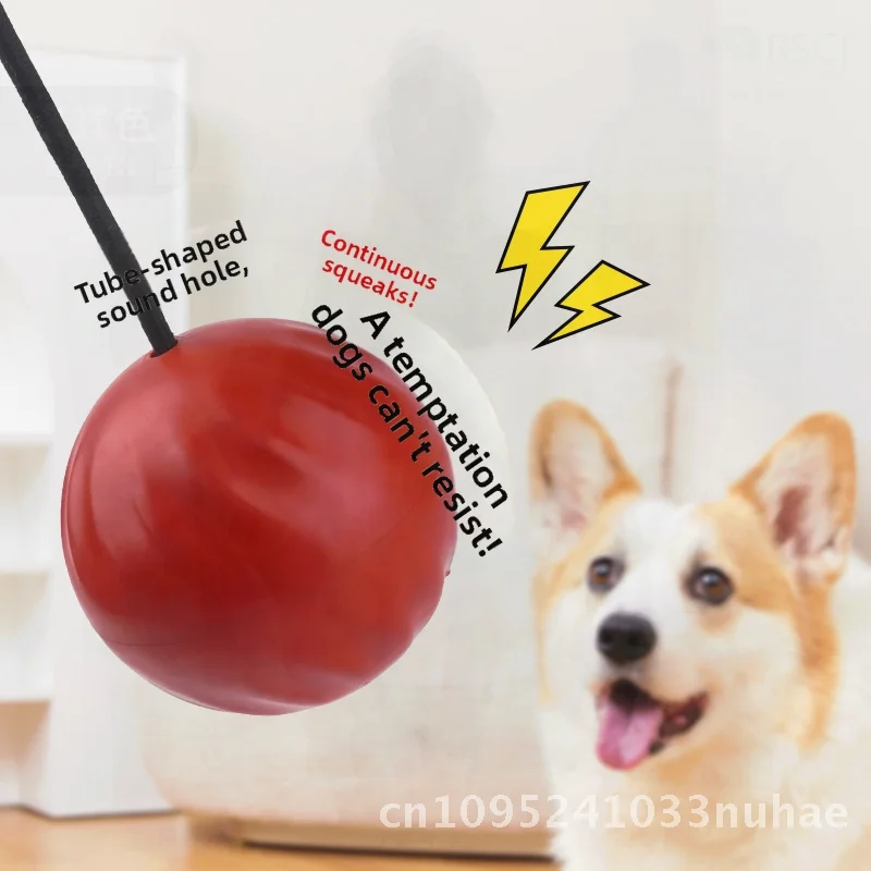 

Pet Dog Self-Help Relief Food Leakage Ball Bite Resistant Puppy Training Toy Red Slow Feeder