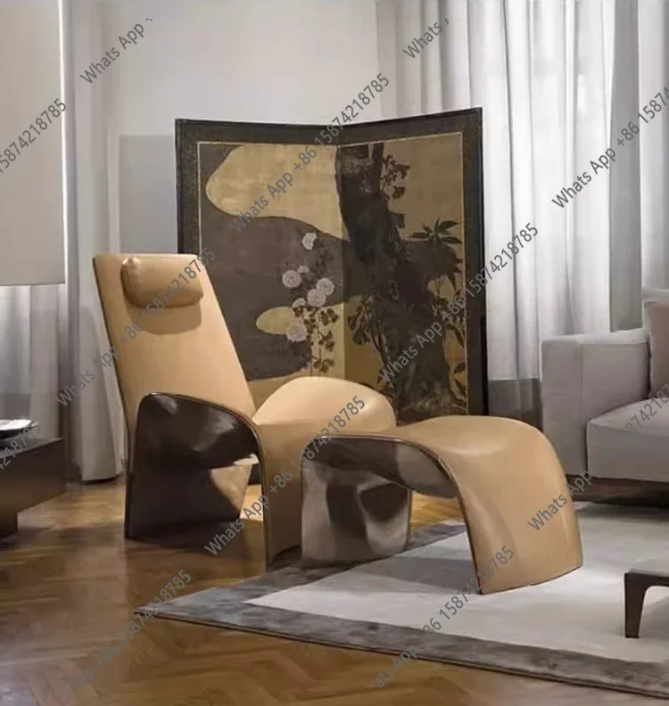 

Кресло-реклайнер ZL Nordic: роскошное, арт-дизайнерское, простое и креативное, для гостиничных номеров, с кожаной спинкой и формованным каркасом из стекловолокна.