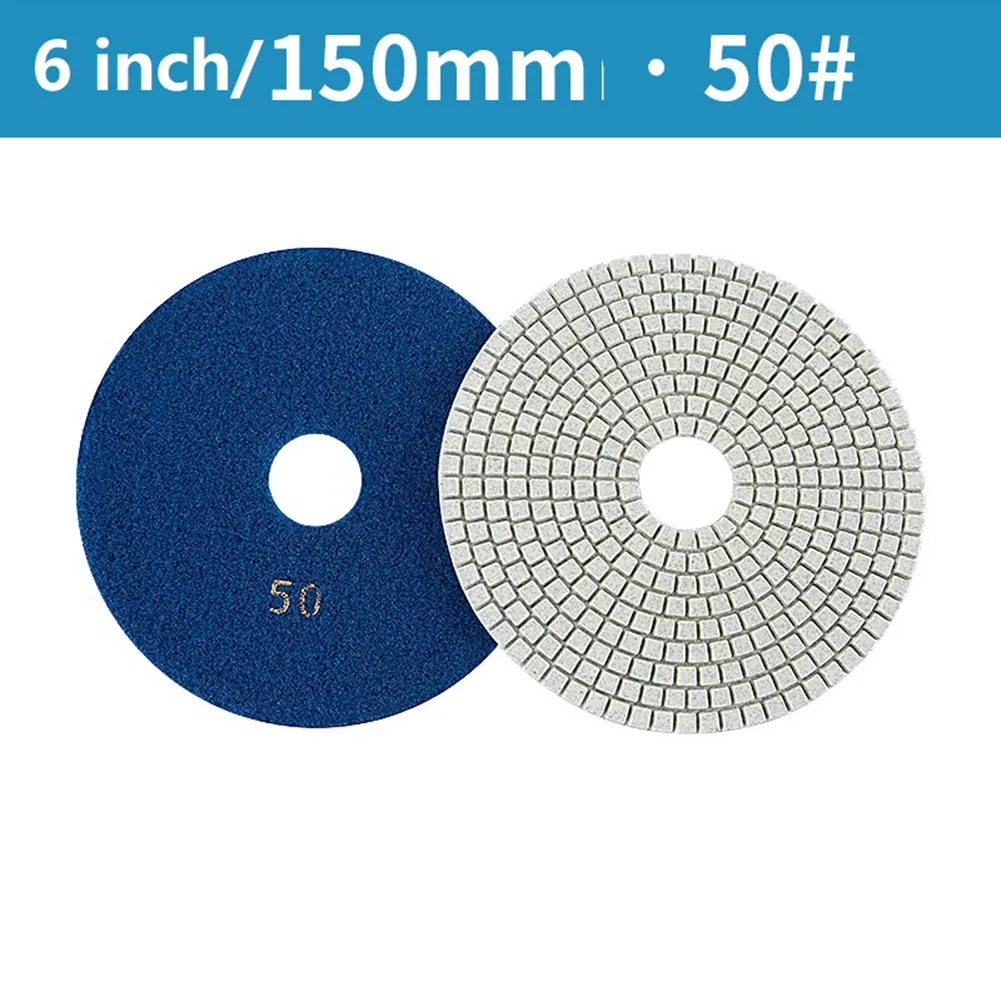 Imagem -04 - Flexível Diamond Polishing Pad Discos de Moagem para Granito Pedra Concreto Mármore Molhado Seco 150 mm 1pc