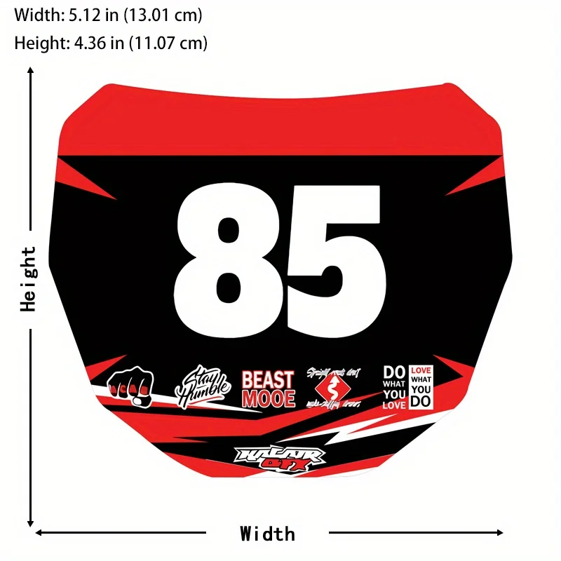 5.1 Inch Racing Number Plate Waterproof UV Resistant Vinyl Stickers Decals For Car Motorcycle Helmet Bike Decor