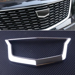 beler ABS Silver Front Grille Logo Emblem Frame Cover Trim Car Styling Fit For Cadillac XT4 2018 2019