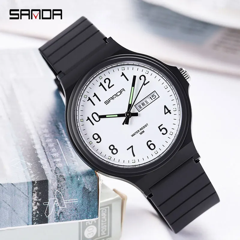 Top Brand Women Quartz Watches Fashion Style Luxury Lady Wristwatch Waterproof Black Watch Date Week Clock Reloj Hombr