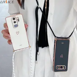 Love Heart Crossbody Lanyard Strap Case For Samsung Galaxy S9 S8 S10 Plus Note 8 9 10 Lite 20 Ultra J2 J4 J6 J7 Prime Pro Cover
