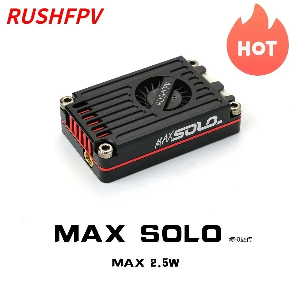 RUSH TANK SOLO/MAX SOLO 2.5W 5.8GHz 48CH PitMode1.6W Verstelbare VTX 2-6S Ingebouwde microfoon CNC-koeling Shell voor FPV Lange afstand