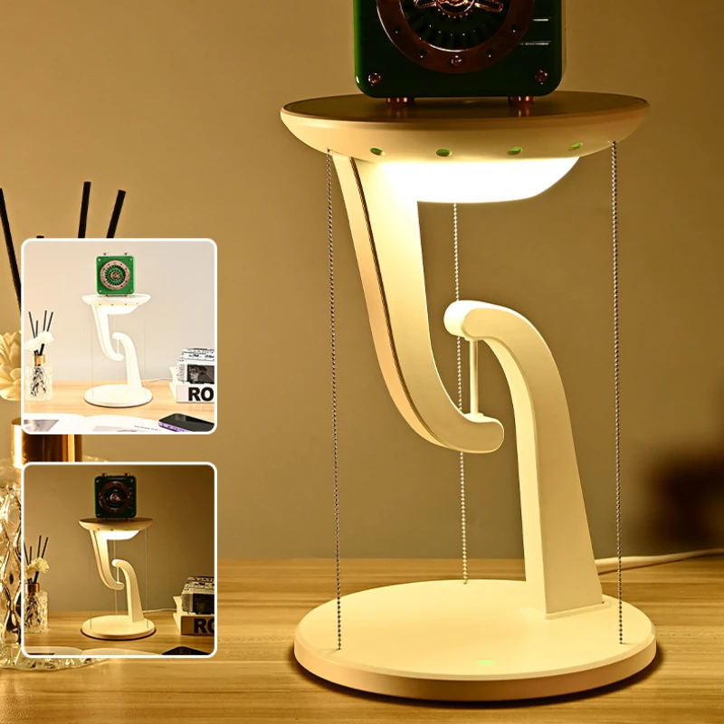 Wireless Charging LED Lamp, Night Lamp, Ornaments, Luxury Ornaments, Stepless Dimming, Floating, Reading Desk, Bedroom