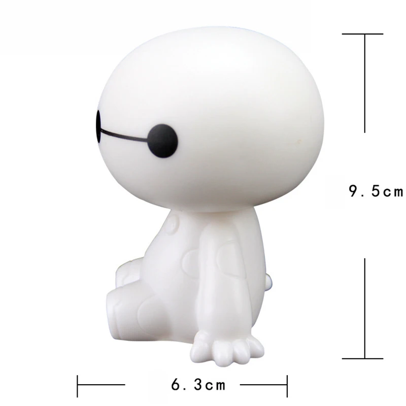 Cartoon Plastic Baymax Robot Shaking Head Figure Car Ornaments Auto Interior Decorations Big Hero Doll Toys Accessories