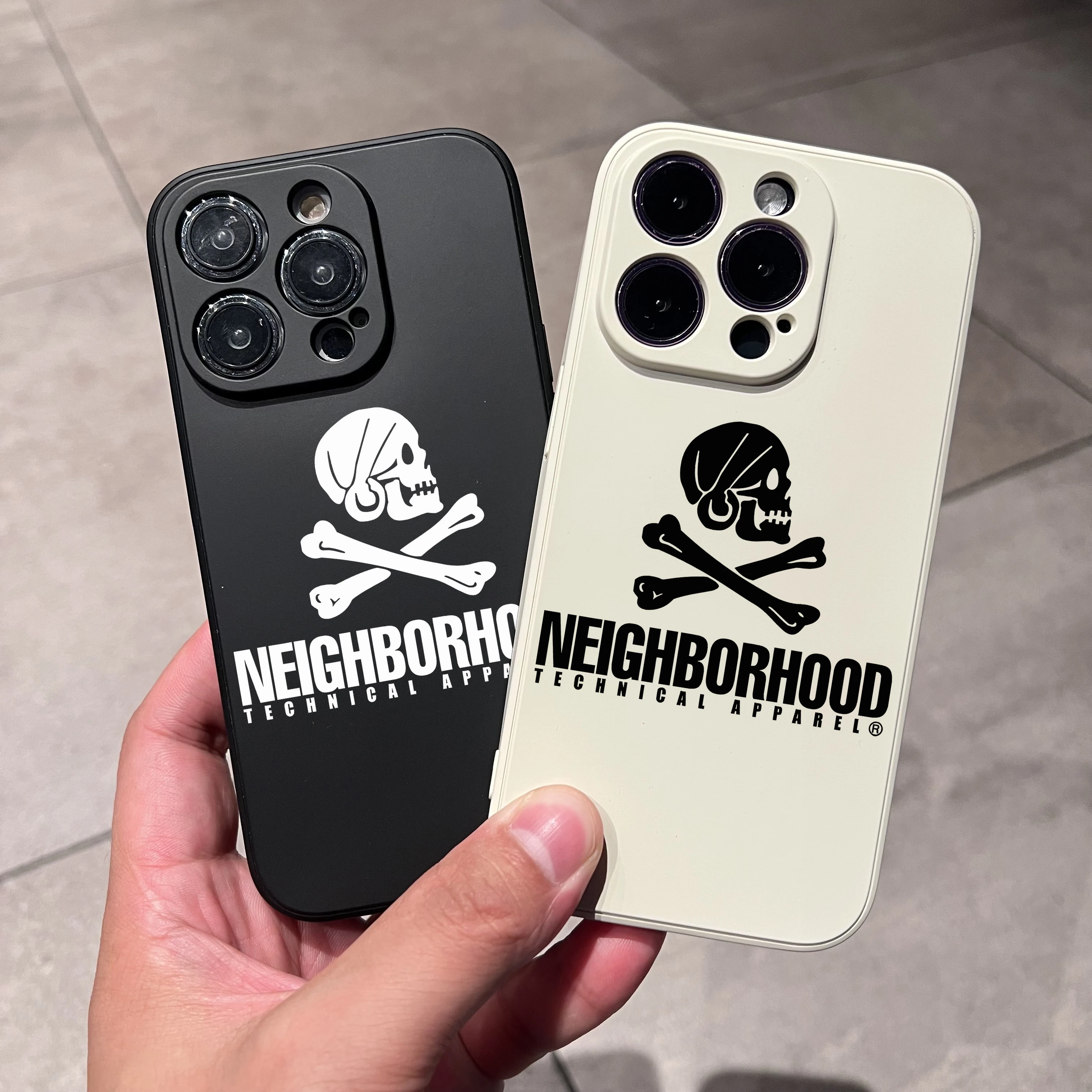 Siliconen Frame Zachte Hoes Wtaps Street Trend Cultuur Merk Buurt Telefoonhoesje Voor Iphone 15 14Plus 11pro 13Mini 12 Xr Xsmax