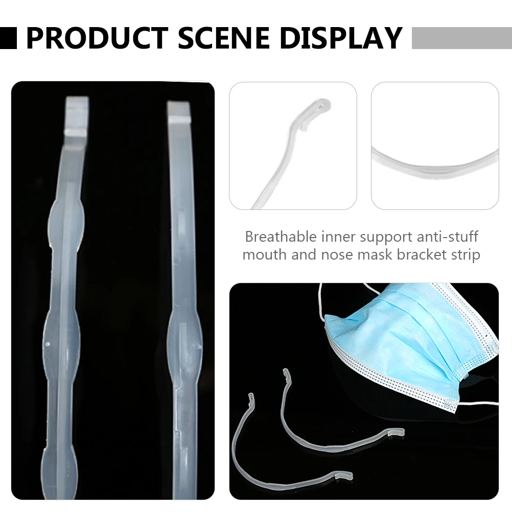 

12pcs Mouth Nose Mask Support Bracket Strips U-Shaped Anti-Slip Elastic PP Band Fit Frame for Breathable Space Micro