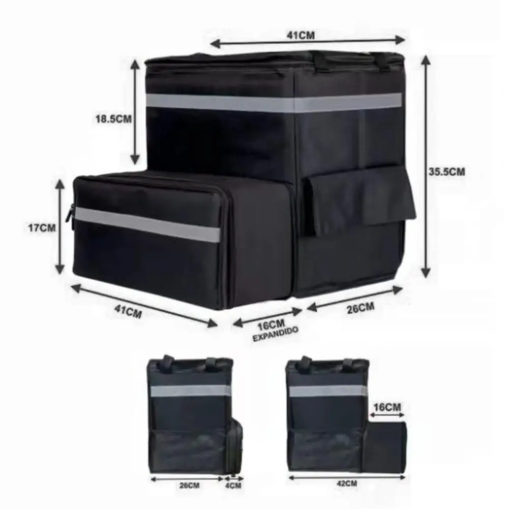 41cm Food Delivery Bag Insulated Backpack Large Capacity Strong Load-bearing Expandable Cooler Bag Reusable Pizza Delivery Bag