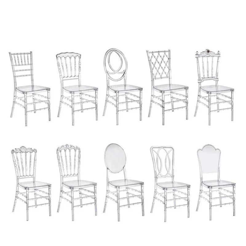 10pcs Wedding Chair Transparent Bamboo Acrylic Chair Banquet Crystal Seat Family Hotel Dining Room chair Decoration