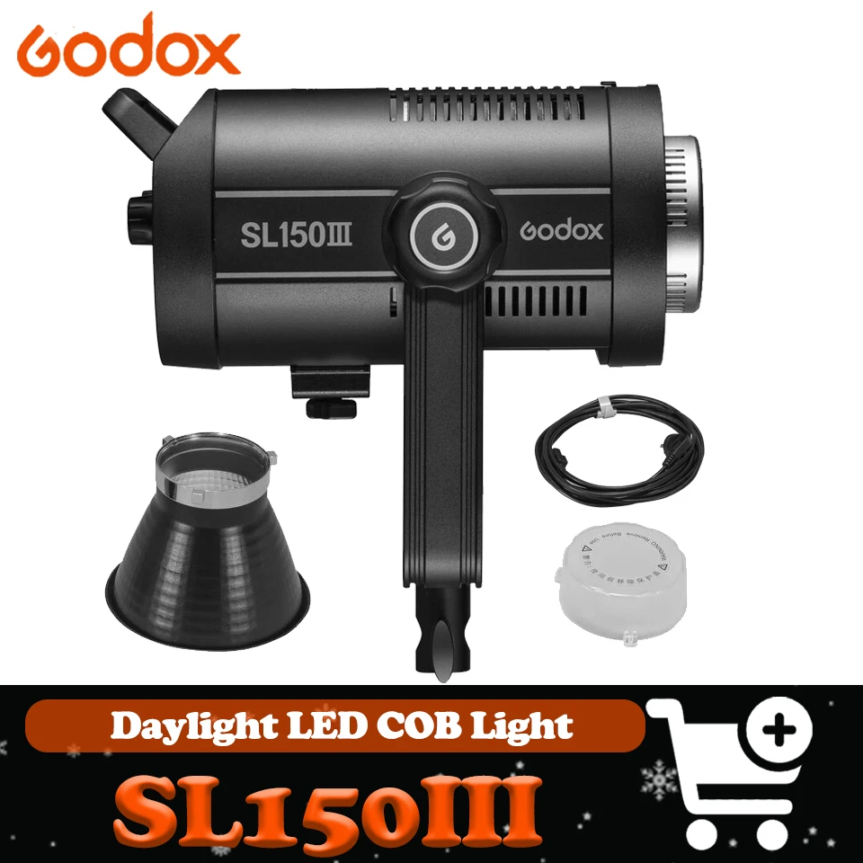 

Godox SL150III Daylight LED Video Light 5600K CRI96 TLCI97 150W COB Bowens Mount Fill Light for Photography Studio