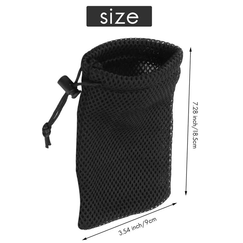 HAWEEL 5-Pack Nylon Mesh Drawstring Storage Pouch Bag - Multi Purpose Travel & Outdoor Activity Pouch For Cell Phone,Sunglass,El