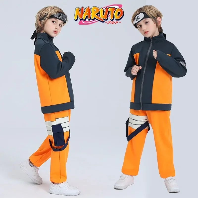 

Anime Naruto Cosplay Costumes for Children Boy Youth Teenagers Uzumaki Naruto Clothes Pants Headband Cosplay Bandage Gift Toys