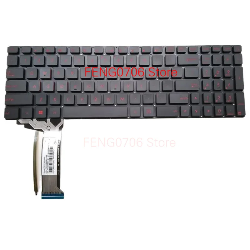 F nuevo teclado de ordenador portátil para For Asus GL551 GL551JM-DE71 GL551JW GL551JW-AH71 GL551JW-DS71 GL551JW-DS74 GL551JW-WH71 con retroiluminación roja