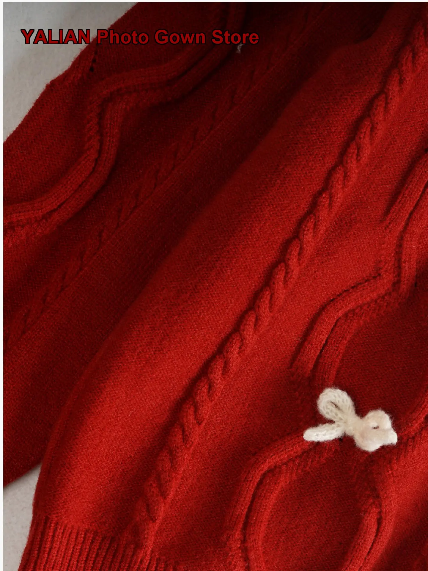 Girls Autumn Winter Kids Red Coat Knit Top Baby Girl Peter Pan Collar Base Layer