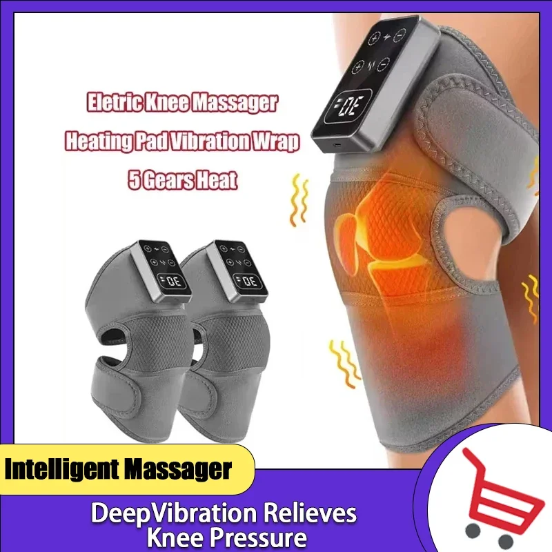 

Electric Knee Massager 3 Vibrations 5 Levels Hot Compress Shoulder Elbow Massage Knee Support Brace Knee Protection Health Care