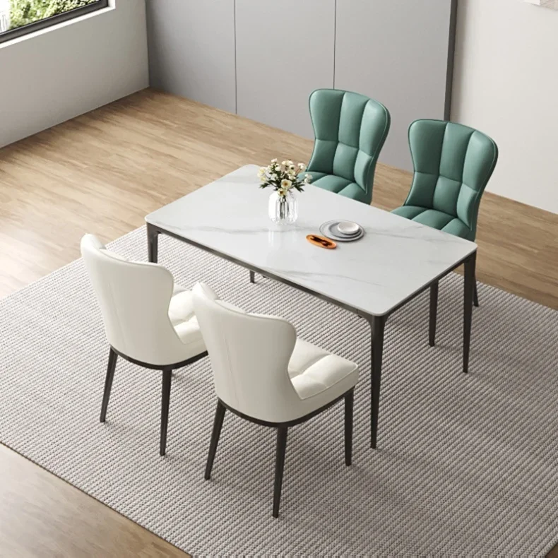 

-Factory Supply Customized Size Kitchen Marble White Dining Table Room Furniture