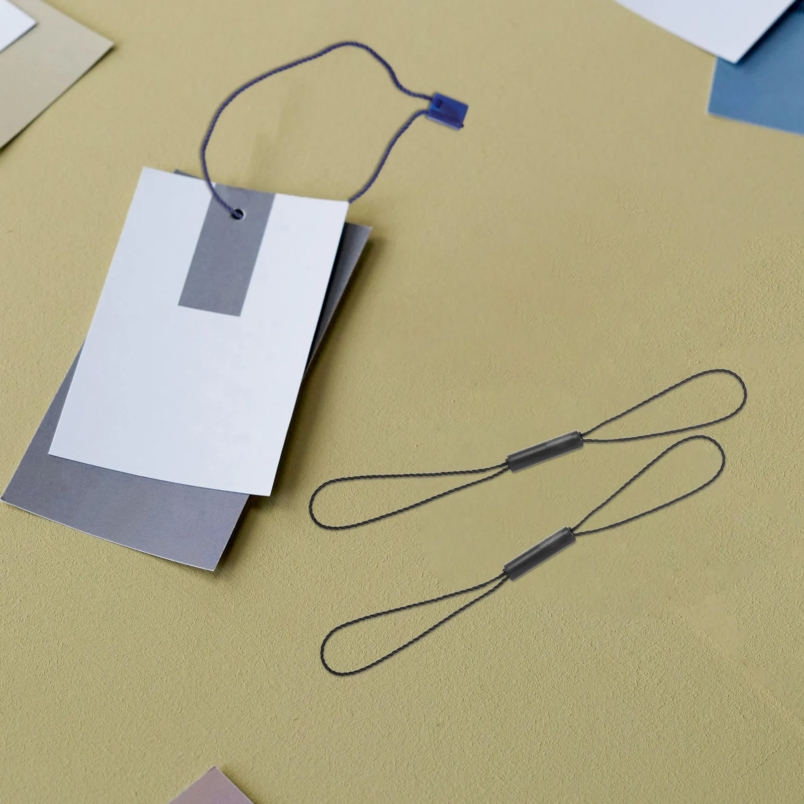 

1Pack Cylinder Double Lock Hang Tag String Black Strong Plastic Tag Fasteners for Clothing Shoes Bags Accessories