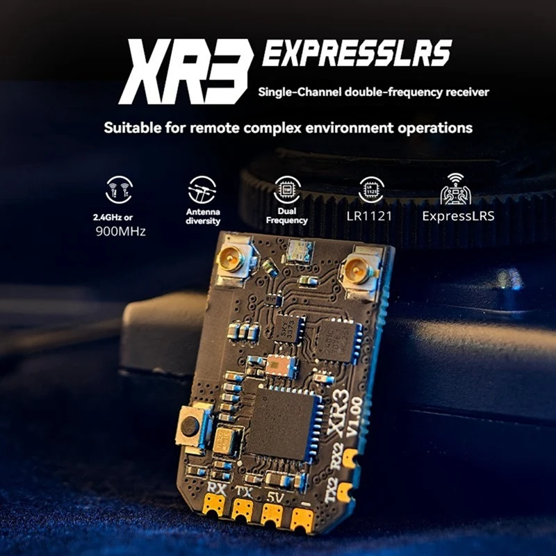 For Radiomaster XR3 Nano Expresslrs Receiver Dual-Band 2.4Ghz/900Mhz Receiver For FPV Long Range RC Drone