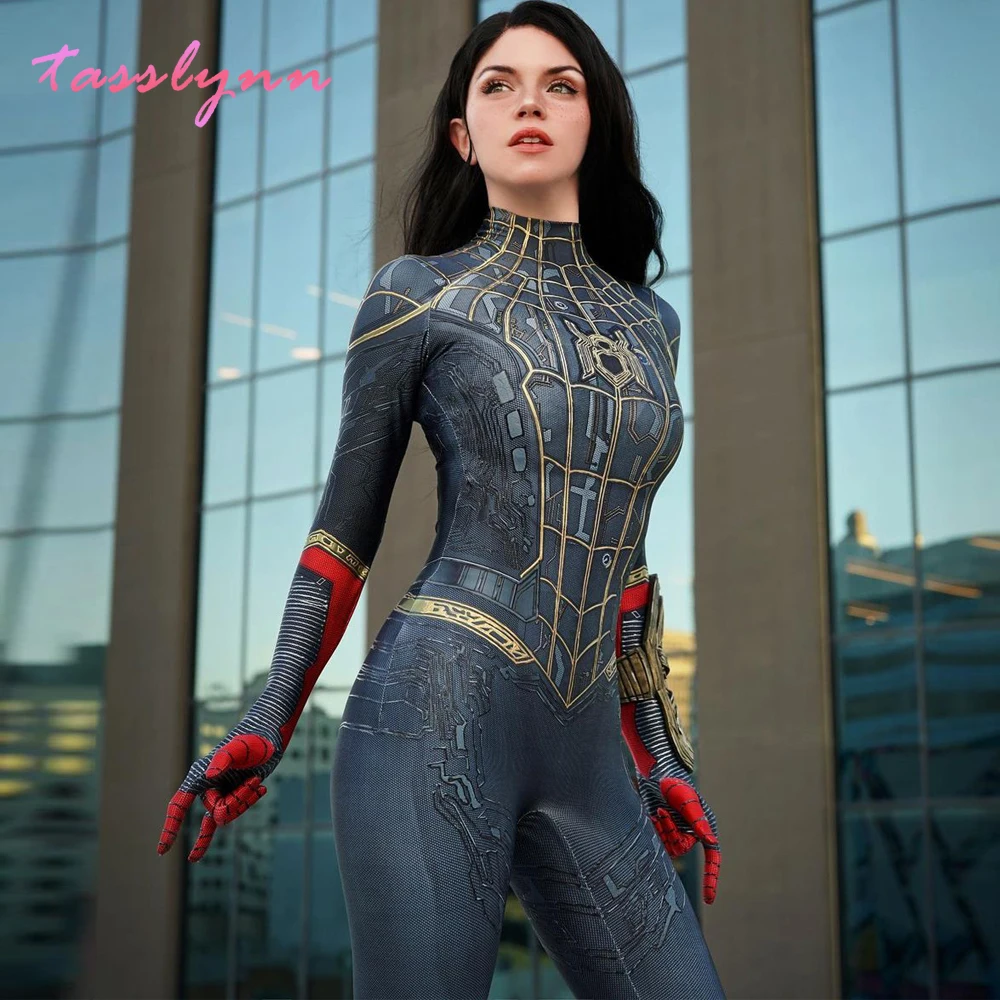 

Spider Girl NoWay Home Cosplay Costumes 3D Print Adult Kids Jumpsuits Party Cosplay Bodysuit Halloween Costumes for Women