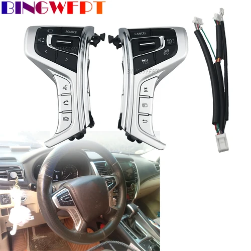 Imagen 2 del producto Interruptor de Control de crucero, botón de Audio Multimedia para volante para Mitsubishi PAJERO SPORT 2015-2022 Outlander Delica L200
