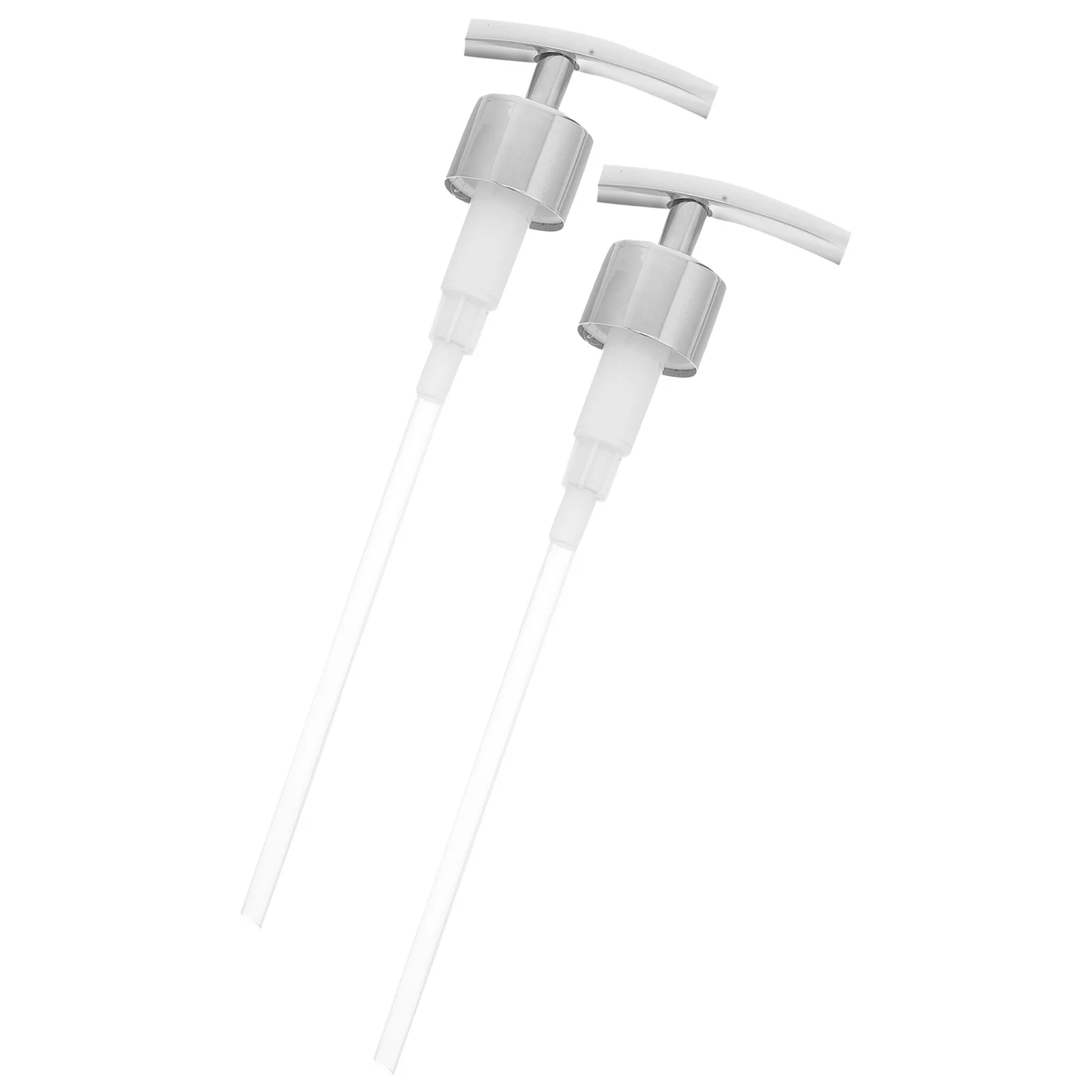 

2pcs Stainless Steel Liquid Head Refillable Bottle Replacement For Kitchen Bathroom Soap Dispenser Press Top Threaded Silver