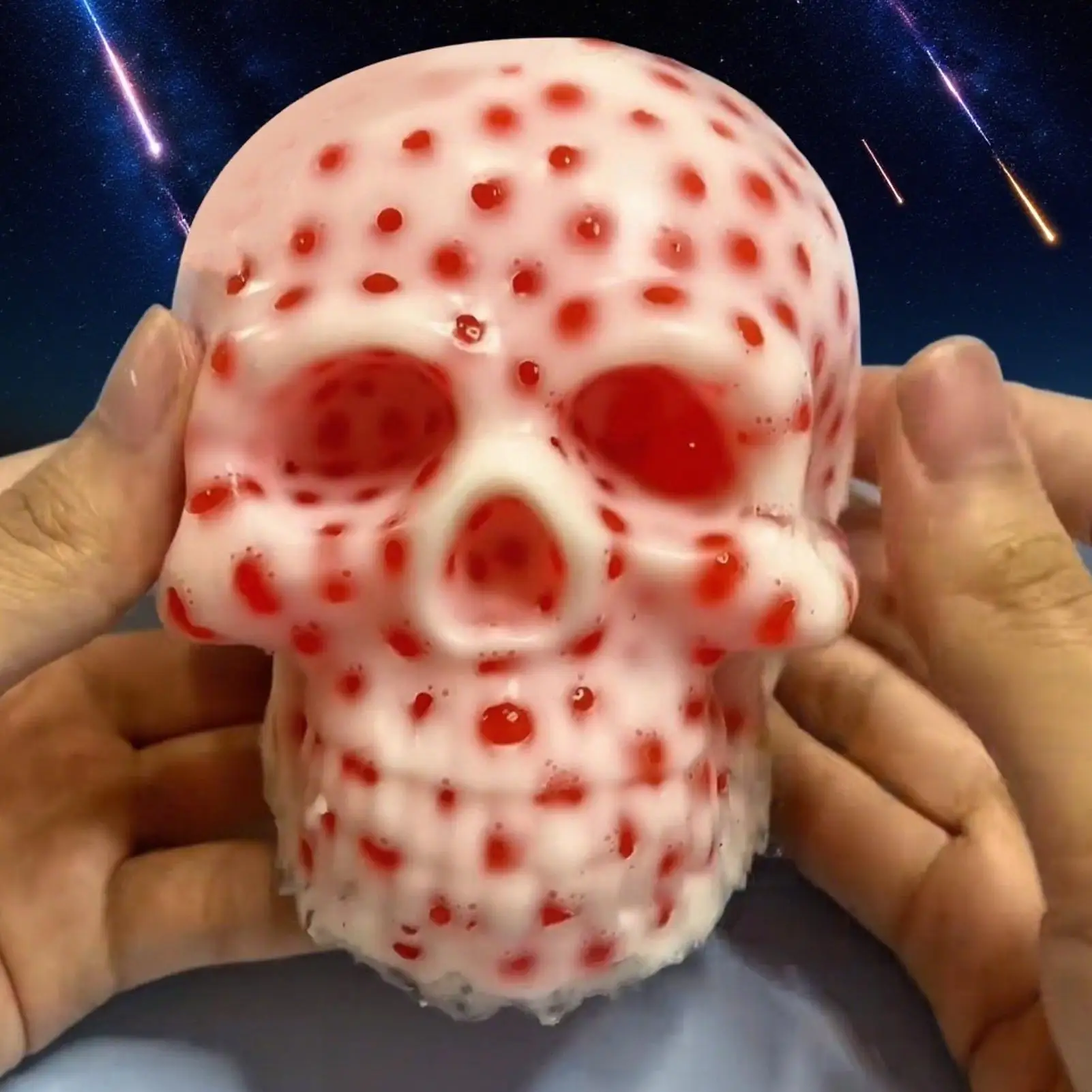 1個 スカルニキビ潰しおもちゃ ニキビ潰しおもちゃ 感覚玩具 絞るおもちゃ 再利用可能 楽しい感覚玩具 ADHDと不安解消ゲーム用