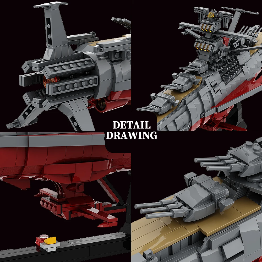 Moc Space Battleship Yamato Building Blocks BBY-01 Cosmo Navy Warship DIY Model Bricks Toy Gift for Kids Adult Star Blazers Ship