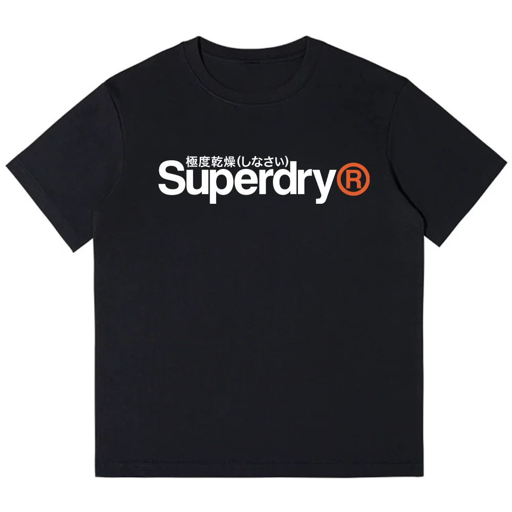 SUPERDRY-Camiseta de secado ultrarrápido para hombre, 100% de algodón liso, informal, con cuello redondo, estilo callejero, estilo Hip-hop, moda Retro, verano