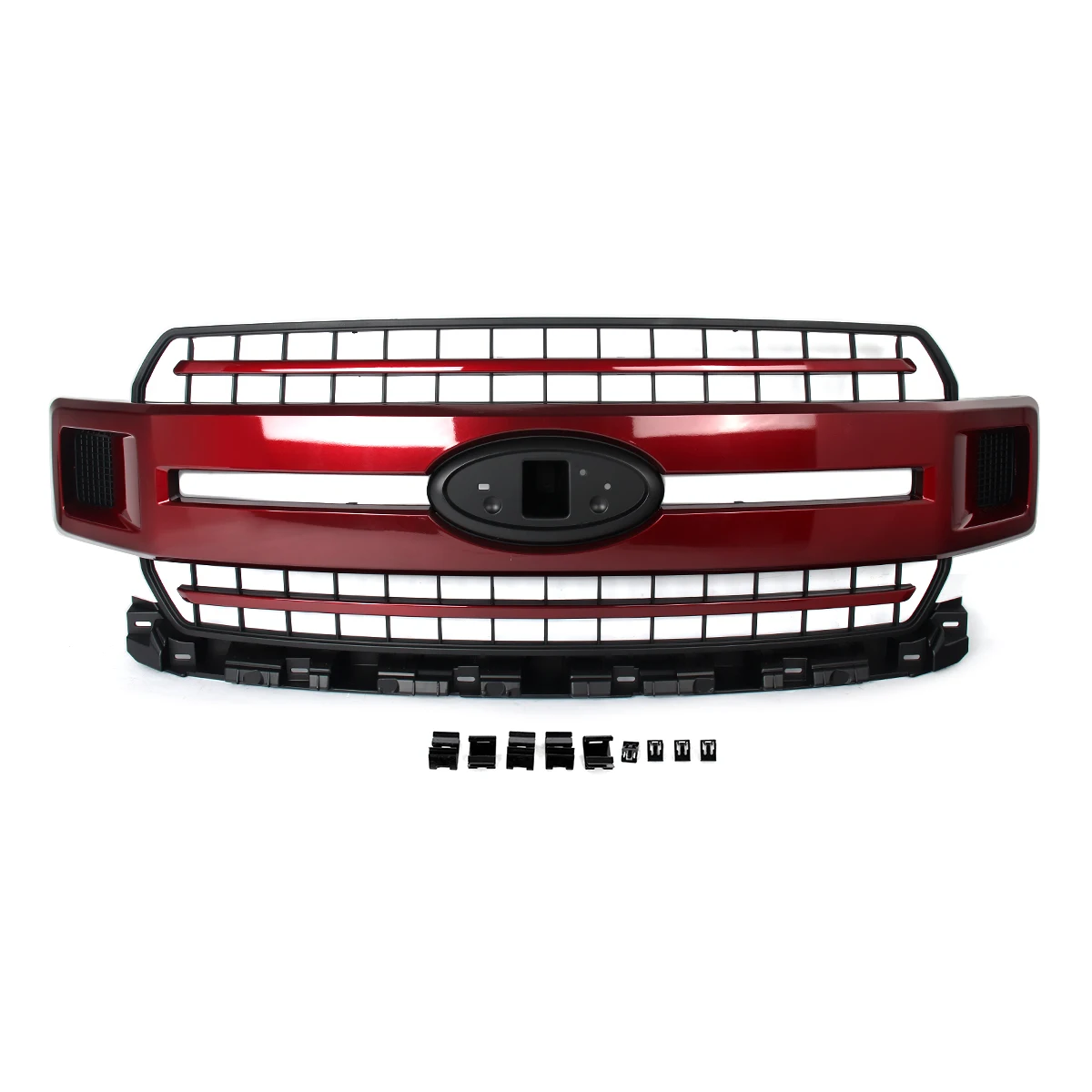 Ruby Red Metallic Front Grille For Ford F150 2018-2020 Front Bumper Upper Grille Radiator Grills Modified Grille Accessories