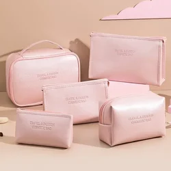 Portable PU Leather Comestic Storage Bags Convenient Makeup Organizer Pouch Bathroom Toiletries Deposit Arrange Packing Items