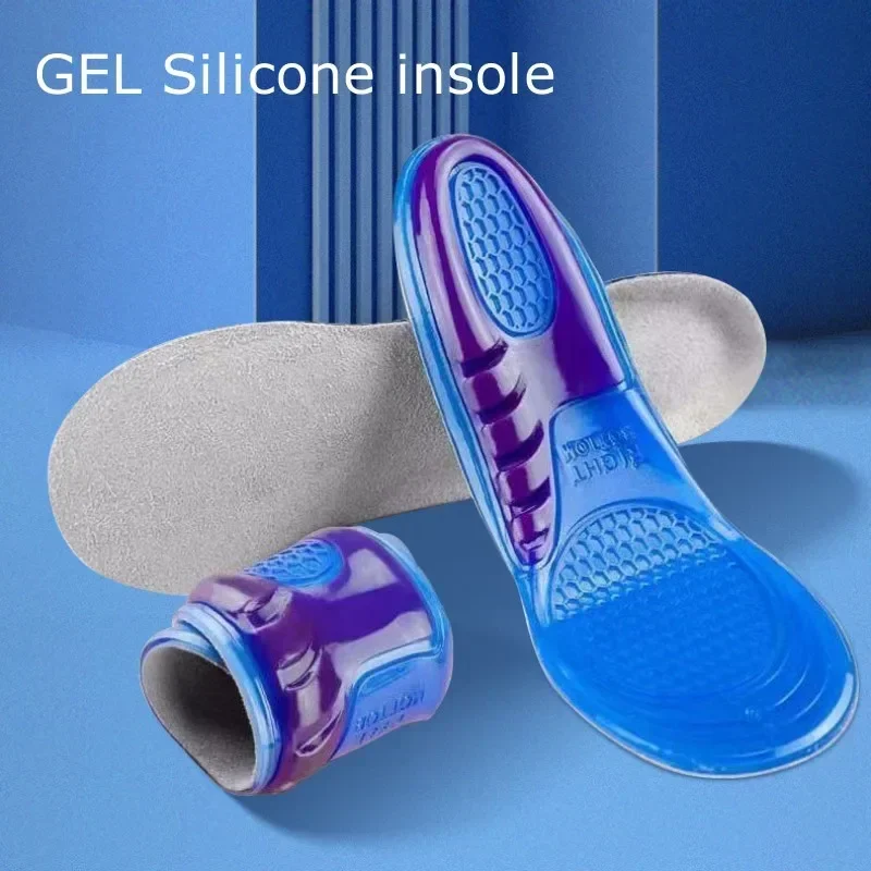 GEL Silikon-Einlegesohlen für Schuhe, orthopädische Einlegesohle zur Fußgewölbeunterstützung, weiche Schuheinlagen, Sport-Anti-Rutsch-Vorlage für Männer und Frauen, Schuhsohle