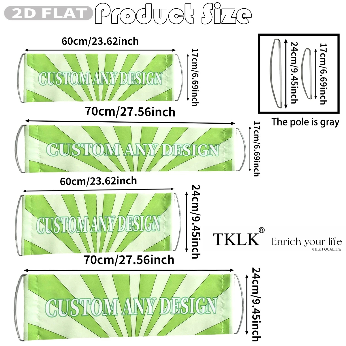 2D FLAT 1pc Custom Portable Graduation Handheld Banner with Plastic Stick, Personalized with Design, Single/Double-Sided