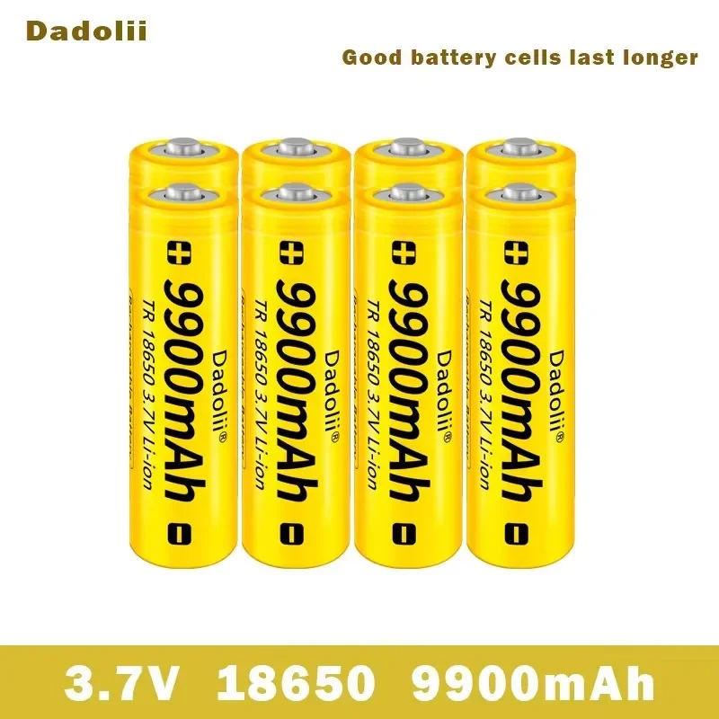 

18650 battery, 3.7V 9900mAh rechargeable lithium battery, lithium-ion battery, suitable for LED flashlights and lighting batteri