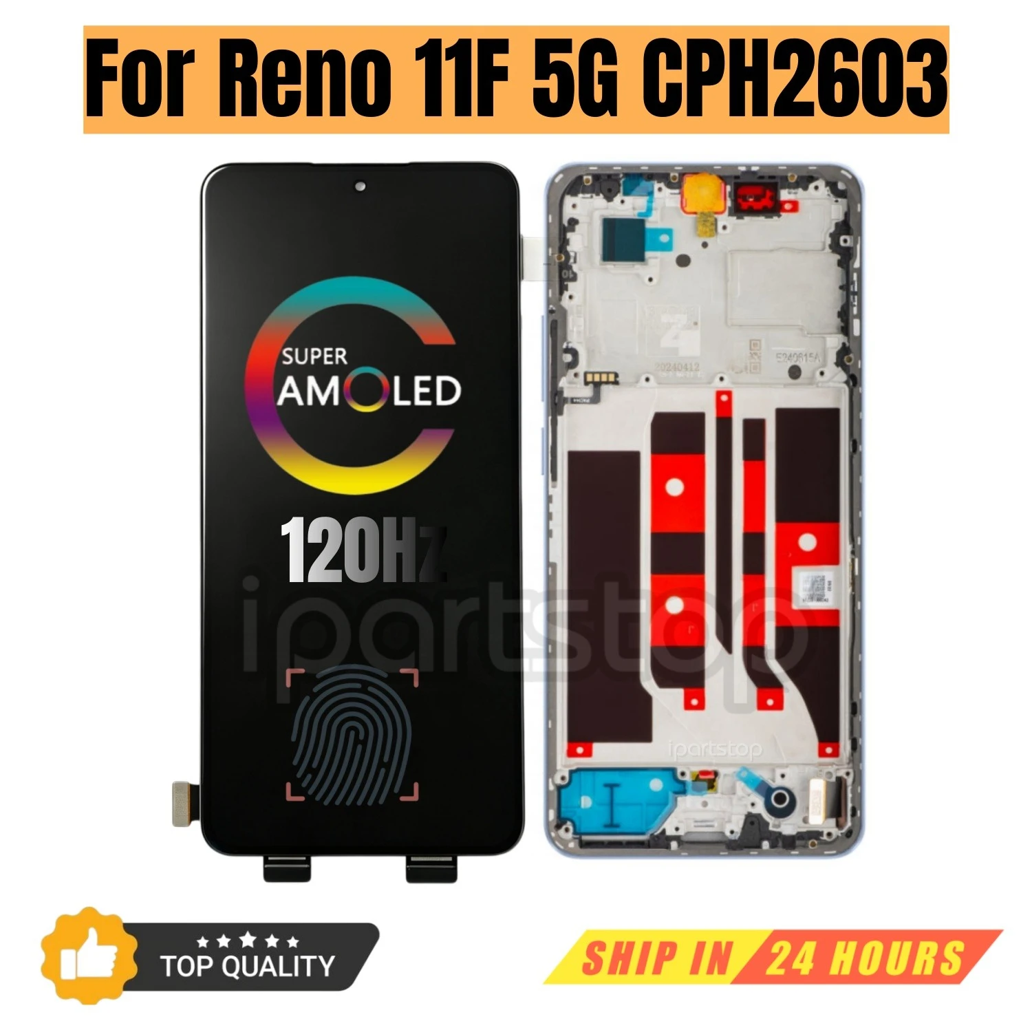 iparts-replacement-oem-display-for-oppo-reno11-f-reno-11f-5g-cph2603-120hz-amoled-touch-screen-with-front-frame-assembly-ori