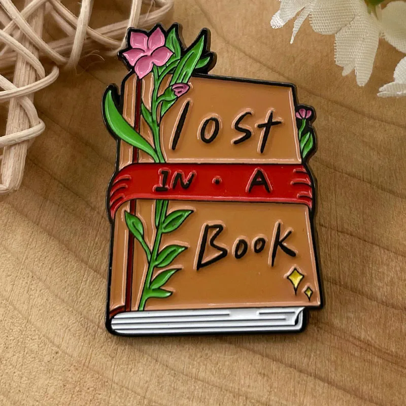 Lost Book Brooch Literary Floral Badge The Perfect Gift For Book Lovers A Charming Accessory For Bags And Clothing
