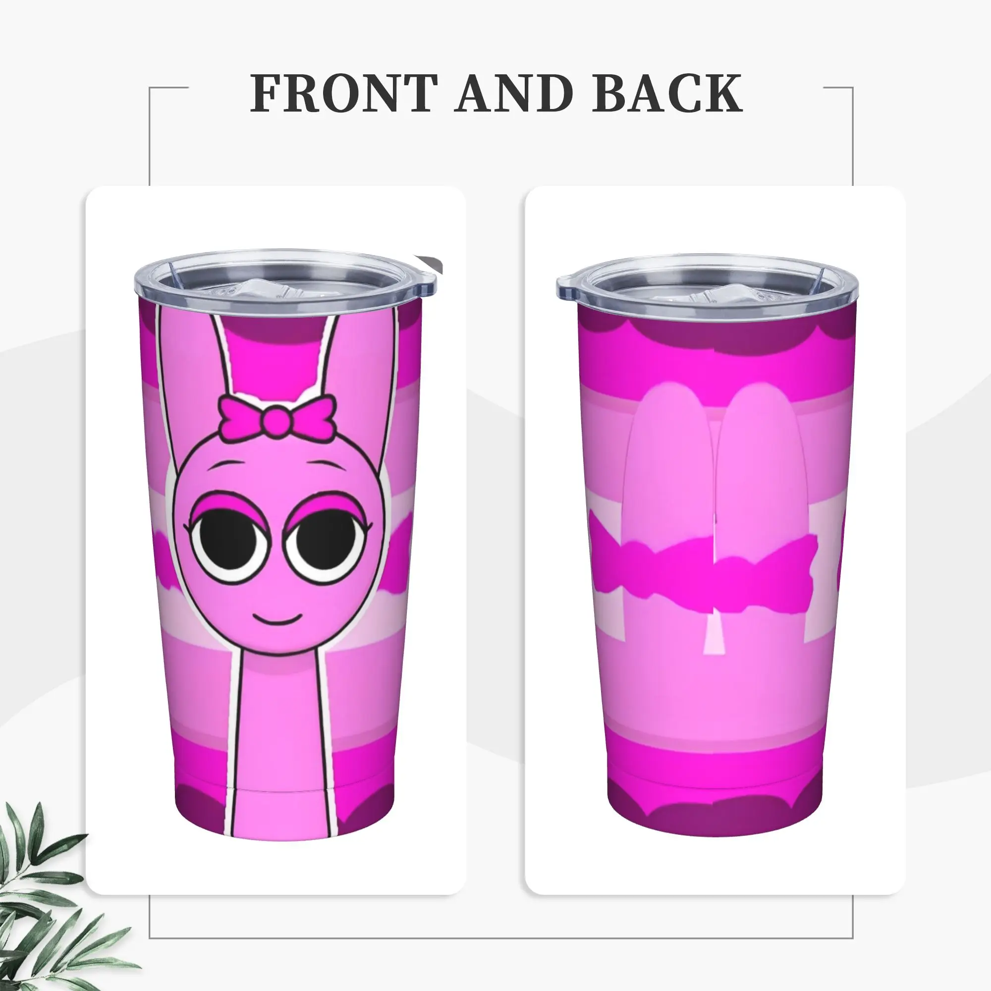 Sprunki Cartoon Anime Tumbler Vacuum Insulated  Thermal Cup with Lid Straw Smoothie Tea Mug Water Bottle