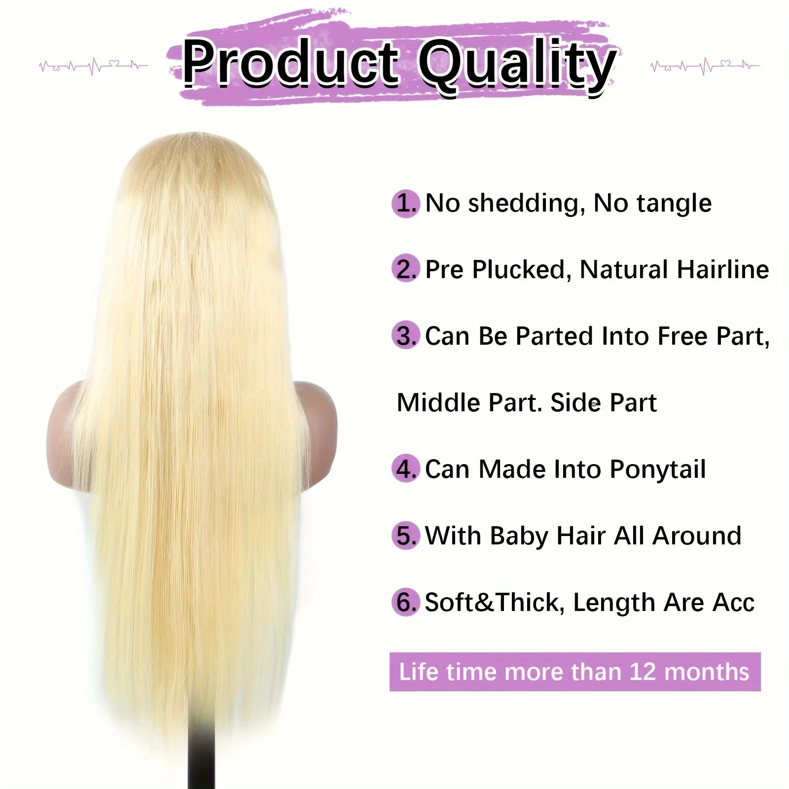 613 Wig Rambut Manusia Pirang 13X6 Wig Rambut Manusia Renda Depan Wig Lurus Rambut Manusia Wig Rambut Manusia Tanpa Lem dengan Rambut Bayi