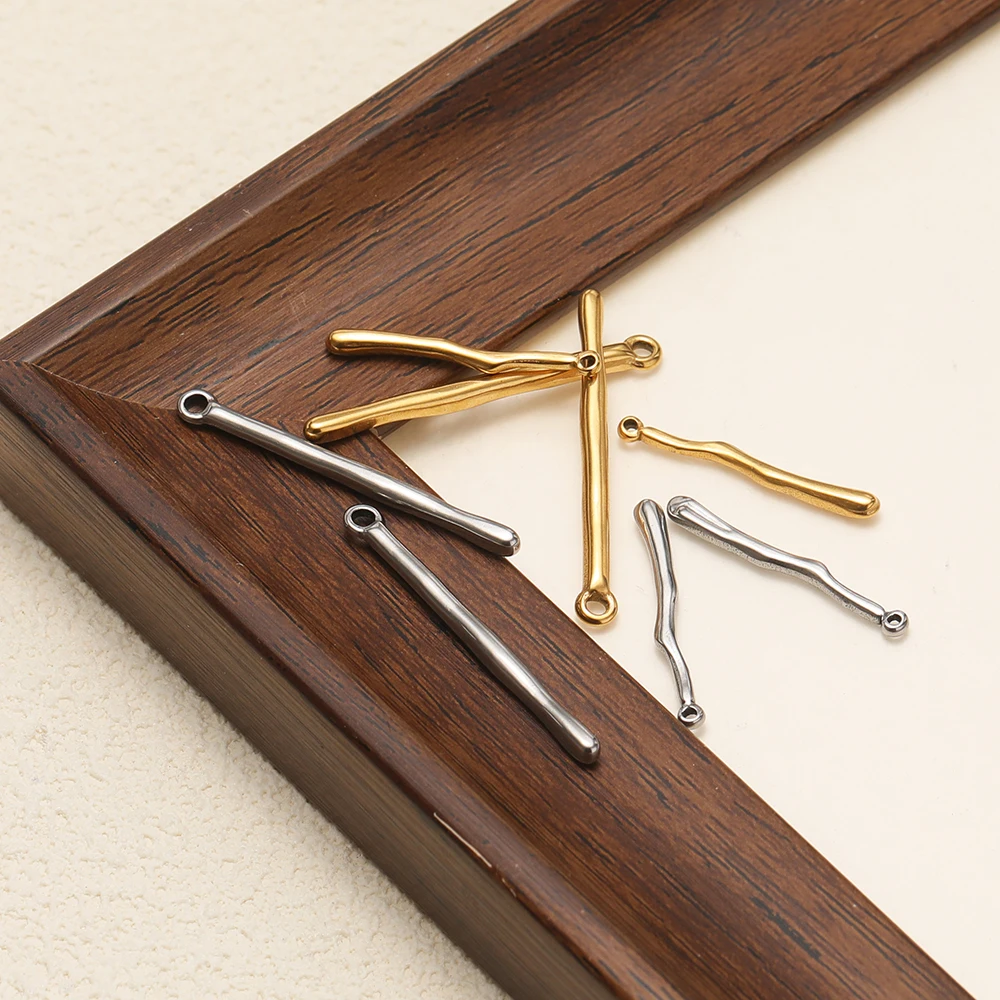 10 Stück Edelstahl PVD Gold Gebogene Anhänger für DIY Schmuckherstellung Zubehör Halskette Anhänger Armband Ohrringe – Detail 5