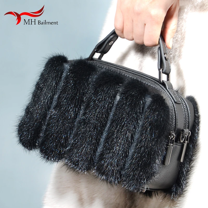 Women\'s New Mink Fur Bag Winter Luxury Elegant Handbags Ladies Fashion Banquet Bag Ladies Handbag Brand Evening Bags Ladies