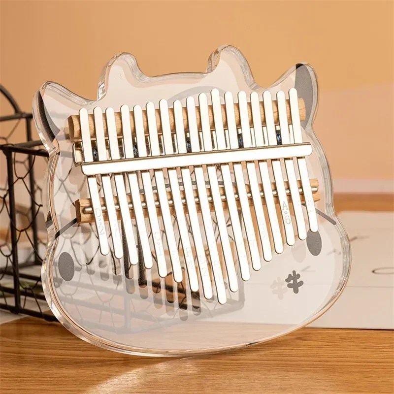 Cute Animal Kalimba Mbira 17 Key Thumb Piano With Tuning Hammer And Bag Resin Material UV Crystal Musical Instrument For Kids view 2