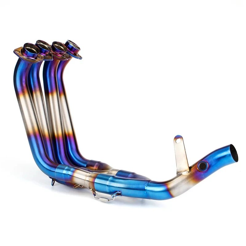 

Motorcycle Modified Complete Exhaust System Front Link Pipe for Yamaha R6, Compatible with Stock Muffler