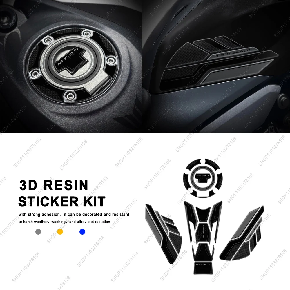 

Для Yamaha MT-07 mt 07 2025, ограниченная серия, 3D наклейки из эпоксидной смолы, защитная наклейка на топливный бак мотоцикла, декоративная наклейка