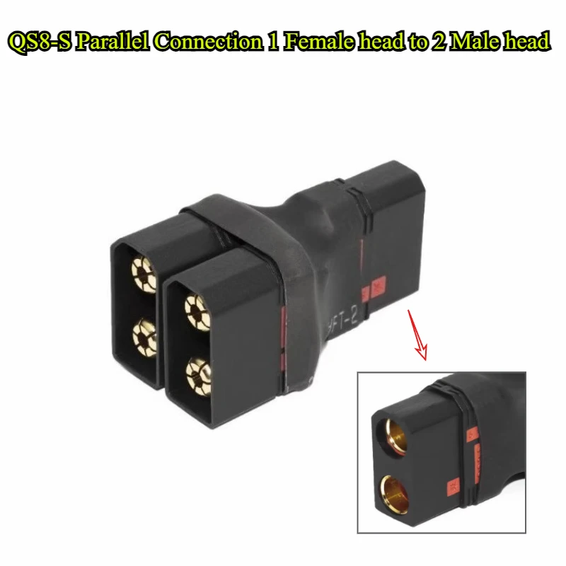 1 قطعة QS8-S محول اتصال موازي 1 أنثى إلى 2 ذكر رئيس موصل تحويل رئيس مكافحة إثارة عالية الحالي ل RC الطائرة بدون طيار #5
